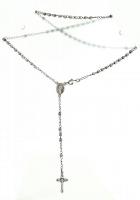 Ezüst(Ag) rózsafüzér, jelzett, h: 32 cm, nettó: 7,1 g