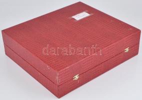 Ón mokkás készlet, porcelán betéttel, jelzett, díszdobozban. 35x40x11cm