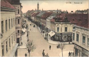 1913 Győr, Baross út, Schöpf István, Svarofsky és Kocsis Jenő üzlete. Hermann Izidor kiadása (EB)