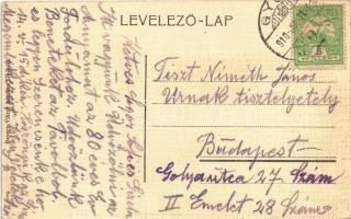 1910 Győr, Pályaudvar, Vasútállomás, vonat, gőzmozdony. Berecz Viktor kiadása (EK)