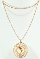 14 K Arany (Au) Nyaklánc Nefertiti medállal. Jelzett, nettó12,49g, h: 60cm