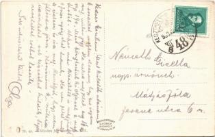 1933 Balatonkenese, Községi fürdő, strand, fürdőzők, evezős csónakok (EK)