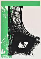 Hervé, Rodolf (1957-2000): Eiffel-torony. Szitanyomat, papír, jelzett. 35x24,5 cm. / Hervé, Rodolf (1957-2000): Eiffel-tower. Screenprint on paper, signed, 35x24,5 cm.