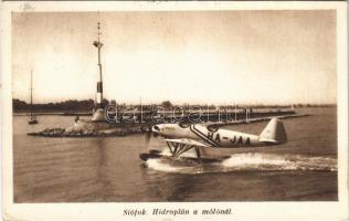 1938 Siófok, Móló, hidroplán állomás, Junkers hidroplán Tisza HA-JAA lajstromjellel (EK)