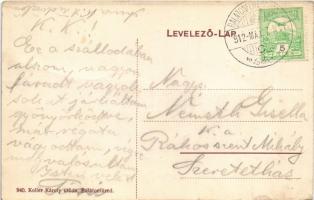 1912 Balatonfüred, Müllecker étterem és kávéház, terasz. Koller Károly utóda kiadása (EK)