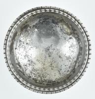 Ezüst(Ag) áttört peremű tálka, jelzett, d: 7 cm, nettó: 24,1 g