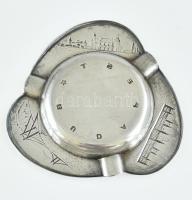 Ezüst(Ag) Budapest hamutál, jelzett, d: 8 cm, nettó: 22,7 g