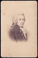 cca 1860 Wolgang Amadeus Mozart (1756-1791) osztrák zeneszerző, fénynyomat, kissé foltos, 9,5×6 cm