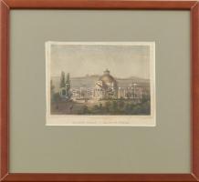 cca 1850 Ludwig Rohbock (1820-1883)- Balaton-Füred, (Balatonfüred) színezett acélmetszet, papír, paszpartuban, üvegezett keretben, 12x17 cm Kissé foltos