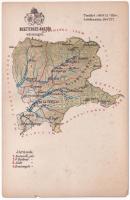 Beszterce-Naszód vármegye térképe. Kiadja Károlyi Gy. / Map of Bistrita-Nasaud county (apró szakadás / tiny tear)