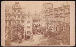 cca 1868 Heidelberg, városrészlet, keményhátú fotó Franz Richard műterméből, 6×10 cm