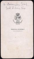 cca 1868 báró Bornemisza József (1828-1882) keményhátú fotó, Veress Ferenc kolozsvári műterméből, há...