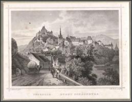 cca 1850 Ludwig Rohbock (1820-1883)Segesvár acélmetszet / Sighisoara in Transylvania steel-engraving...