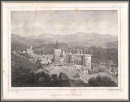 cca 1850 Ludwig Rohbock (1820-1883) Vajdahunyad - Vajda Hunyad acélmetszet / Hunedoara in Transylvan...