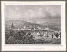 cca 1850 Ludwig Rohbock (1820-1883) Kolozsvár acélmetszet paszpartuban, 12x16 cm Szép, tiszta