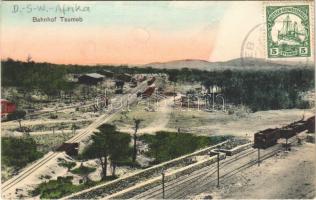 1911 Tsumeb, Bahnhof / railway station, wagons. TCV card