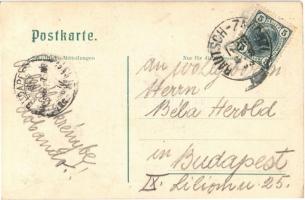 Odry, Odrau; Bahnhofstrasse, Weisskirchenstrasse / streets. Art Nouveau, floral