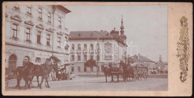 1909 Kolozsvár, Ferenc József úti részlet, keményhátú fotó, 8×16,5 cm / Cluj-Napoca, Romania, vintage photo