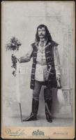 1901 Bethlen Bálint (1865-1913) főispán, násznagy gróf Vass György és Bánffy Ilona esküvőjén, keményhátú fotó a Dunky fivérek műterméből, kissé foltos, kopott, 20×10,5 cm