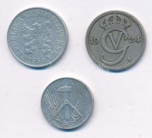 Vegyes: NDK 1953. 5pf Al + Csehszlovákia 1958. 10h Al + Svédország 1924W 50ö Ni-sárgaréz T:2
Mixed:...