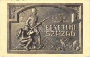 1931 M. Kir. 1. Honvéd Gyalogezred Egyetemi Század plakettjének a képe