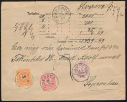 1895 Értéklevél Feketeszámú 55kr + Színesszámú 2kr bérmentesítéssel, CSEPREG - Sopron