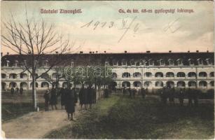 1911 Zimony, Semlin, Zemun; Cs. és kir. 68-as gyalogsági laktanya, katonák / k.u.k. military infantry barracks, soldiers