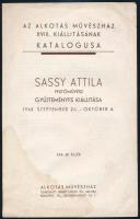 1943/1965 Sassy Attila (1880-1967) grafikus kiállítási meghívója + neki írt levél, 2 db