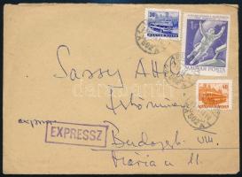 1943/1965 Sassy Attila (1880-1967) grafikus kiállítási meghívója + neki írt levél, 2 db