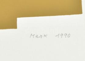 Mark (Márkus), Anna (1928-): Geometrikus kompozíció, 1990. Szitanyomat, papír, jelzett, művészpéldán...