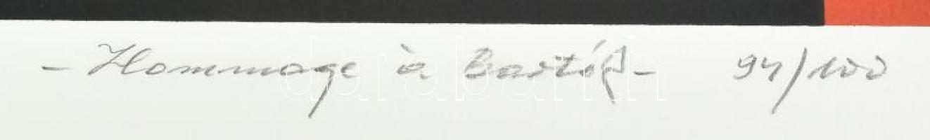 Joseph Kádár (1936-2019): Hommage á Bartók, 1981-93. Szitanyomat, papír, jelzett, számozott (94/100)...