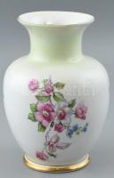 Hollóházi porcelán váza, matricás, jelzett, kopott, máz hiba, m: 17 cm