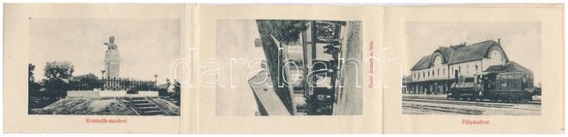 1909 Zsombolya, Hatzfeld, Jimbolia; Deák Ferenc utca. leporellolap: Csekonics kastély, szálloda és v...