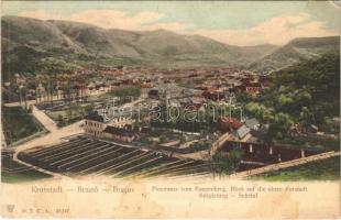 Brassó, Kronstadt, brasov; Panorama vom Raupenberg, Blick auf die obere Vorstadt / Bolgárszeg / Scheiul (fl)