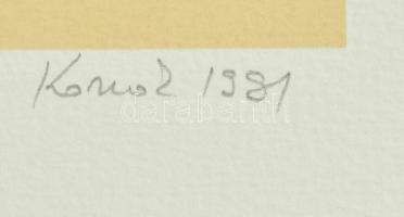 Konok Tamás (1930-2020): Konstruktivista kompozíció, 1991. Szitanyomat, papír, jelzett, számozott (2...