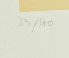 Konok Tamás (1930-2020): Dinamikus formák, 1991. Szitanyomat, papír, jelzett, számozott (29/40), 28×...