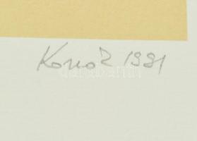 Konok Tamás (1930-2020): Dinamikus formák, 1991. Szitanyomat, papír, jelzett, számozott (29/40), 28×...