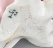 Ens porcelán rózsa, kézzel festett, jelzett, hibátlan, 8x7 cm