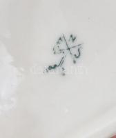 Ens porcelán rózsás gyertyatartó 2 db, kézzel festett, jelzett, hibátlan, m: 5 cm