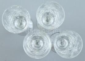 4 db pezsgős kristálypohár, hibátlan, m: 20 cm