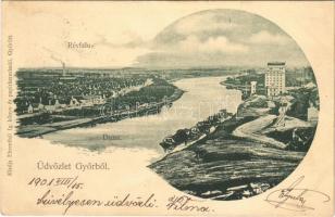 1901 Győr, Révfalu, Duna, elevátor. Ehrenthál Ig. kiadása