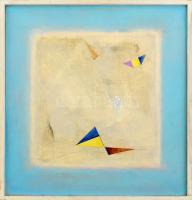 Gyulai Lajos (1945-): Zászlók (cím nélkül), 2006. Olaj, fa. Jelzett a hátoldalán. Fa keretben. 40x37...