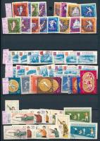 Románia 1961-1965 4 klf sor fogazott és vágott változatban + önálló bélyegek, A/4-es berakólapon