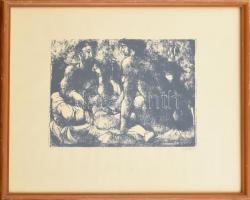 Amerigo Tot (1909-1984): Aktok. Litográfia, papír. Jelzett, üvegezett keretben. 25x34 cm