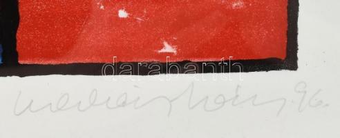 Kalmár István (1949-): Összeolvadás, 1996. Szitanyomat, papír, jelzett, művészpéldány E.A. 2/2 számo...