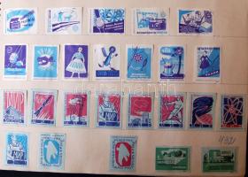 1430 db külföldi gyufacimke szépen rendezve