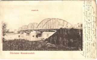 1901 Komárom, Komárnó; Vashíd. Czike Dénes kiadása / bridge (vágott / cut)