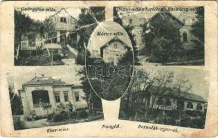 1933 Fonyód, Györgyike villa, Fonyód-Sándortelep, Barkóczy villa, Móricz villa, Tulipán lak, Olga lak, Éber villa, Bernolák nyaraló (fa)