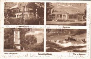 Balatonföldvár, Csesznák nyaraló, cukrászda, Pécsi gyermeküdülő, vihar a Balatonon (b)