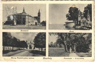 1944 Keszthely, gimnázium, fürdő, Herceg Festetics kastély bejárata, park részlet, Sóhaj sétány (fl)